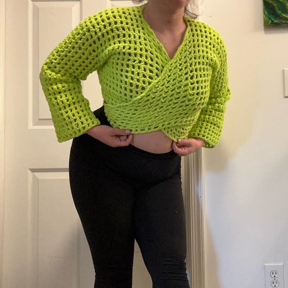 OOAK crochet tie-wrap cardigan